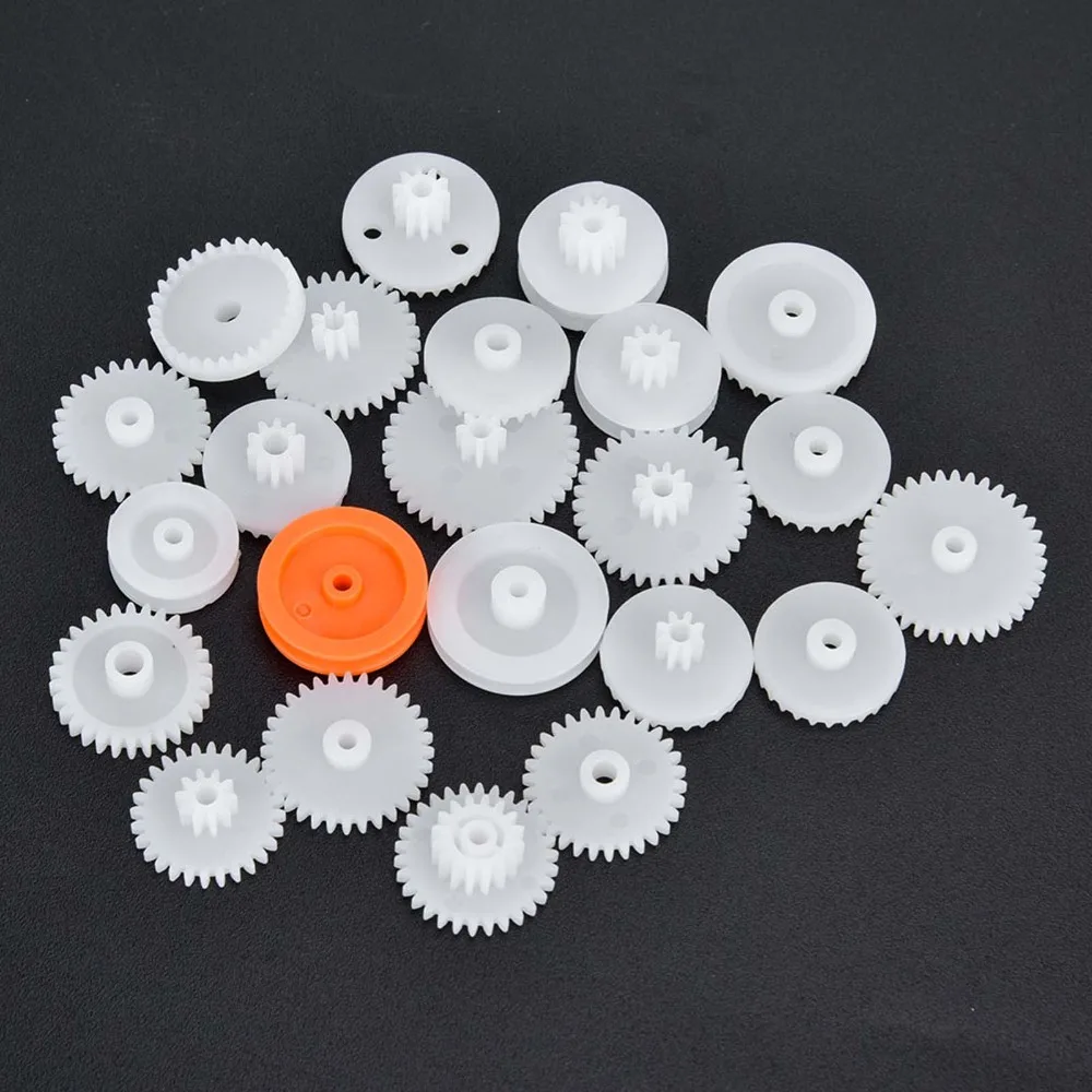 75pcs Mechanical Parts 75 Pieces Plastic Gears Plastic Multi-size Worms Precision Round Sleeves Gear Box