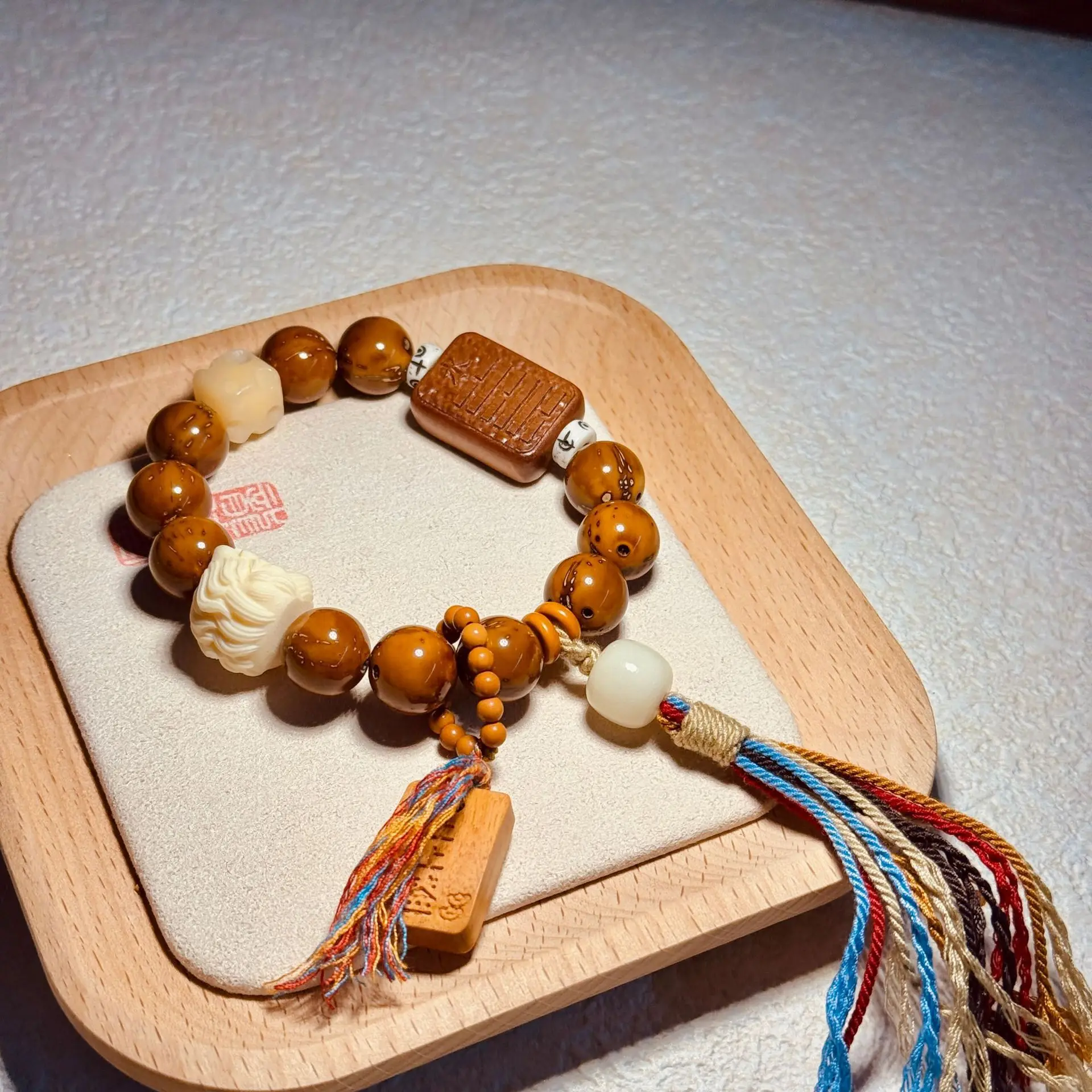 Eighteen Bodhi Holding Purple Golden Mouse Bracelet Original Seed Solid Wen Play Accessories Cinnabar Zodiac Tassel Hand String