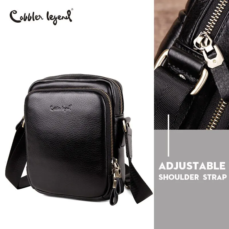 Cobbler Legend Genuine Leather Men Bags Soft Leather Shoulder Crossbody Bags Casual Men Leather Bag