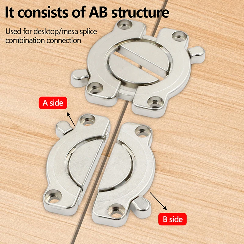 Fecho De Madeira Móveis Dobradiças, Conector De Mesa, Fivelas De Mesa, Combinação De Mesa, Prateleira Dobrável, Armário De Guarda-Roupa, 1 Conjunto