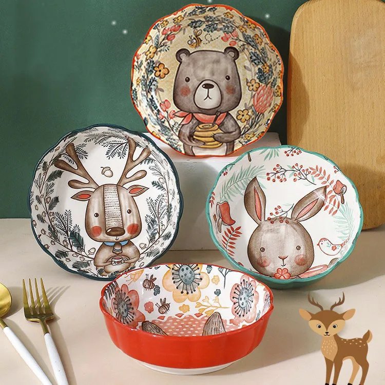 

Wendini Animal Series 4 Flower Pots/Tableware Soup Bowls - Unique and Colorful Home Decor Items Kitchen tools Kitchen utensils