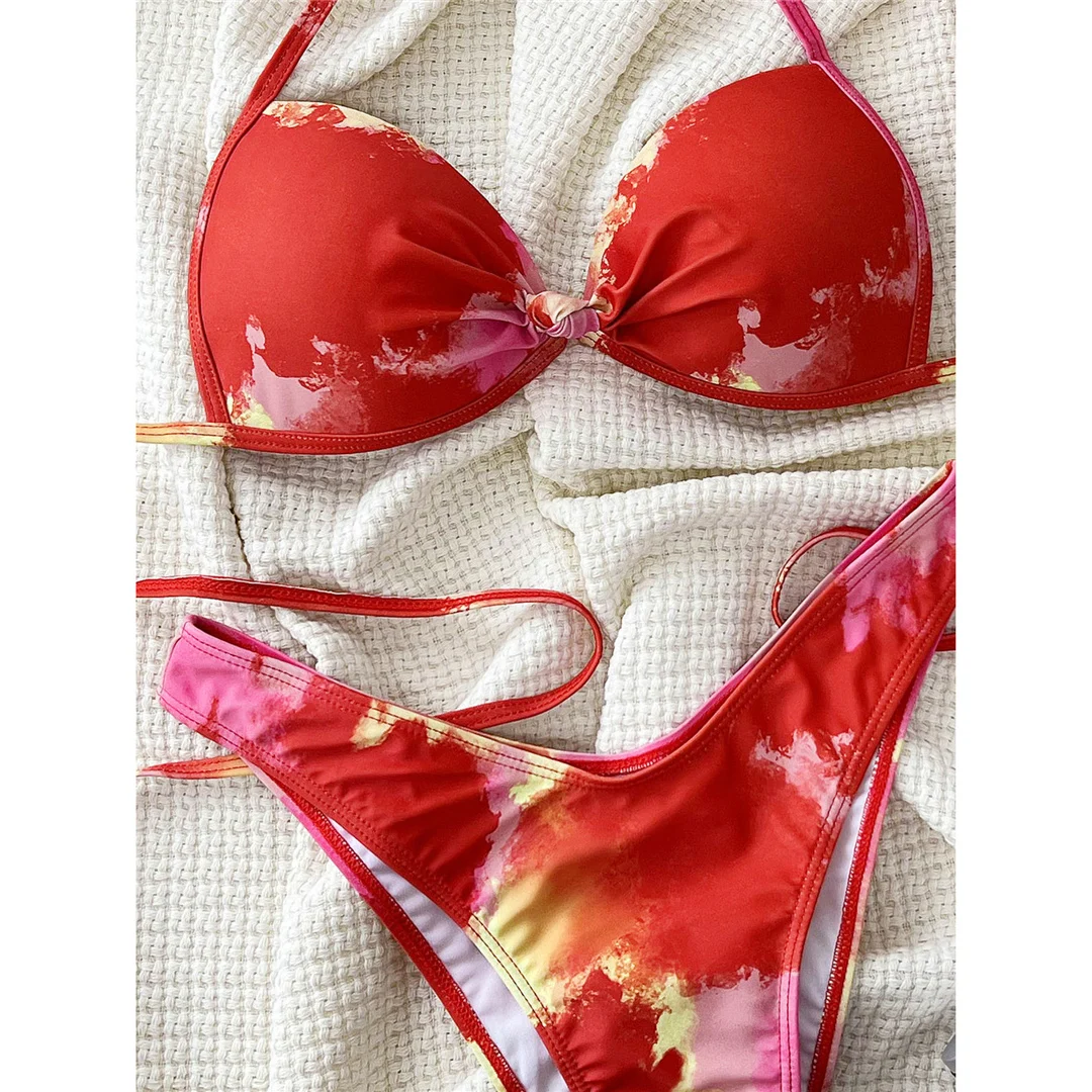 Neuer sexy Batik-Neckholder-BH-Bikini, Damen-Badebekleidung, zweiteiliger Bikini-Set, Badeanzug, Badebekleidung, Schwimmbekleidung V6207 – Detail 11