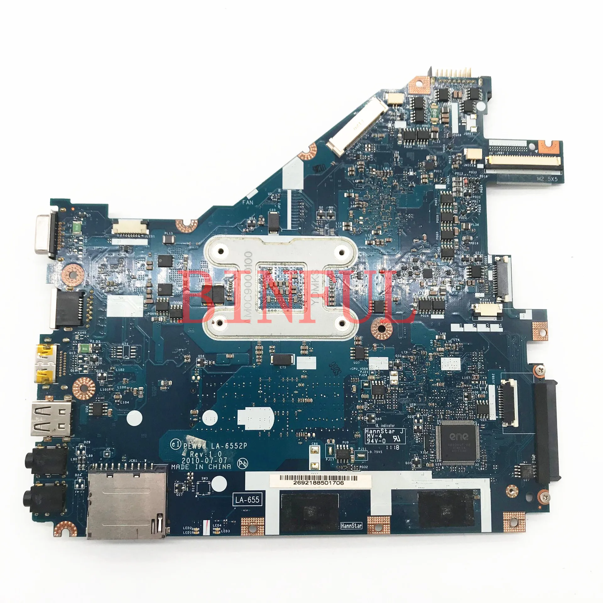 Imagem -02 - Placa-mãe do Portátil para Acer Aspire 100 Completo Testado Pew96 La6552p 5552 5552g Nv50a Mbr4602001 2160752001