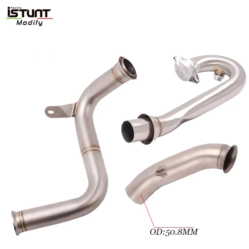 Front Mid Pipe Link Pipe Slip on For KTM DUKE 390 RC390 2017 2018 2019 Full Motorcycle Exhaust Moto Muffler System Motocross