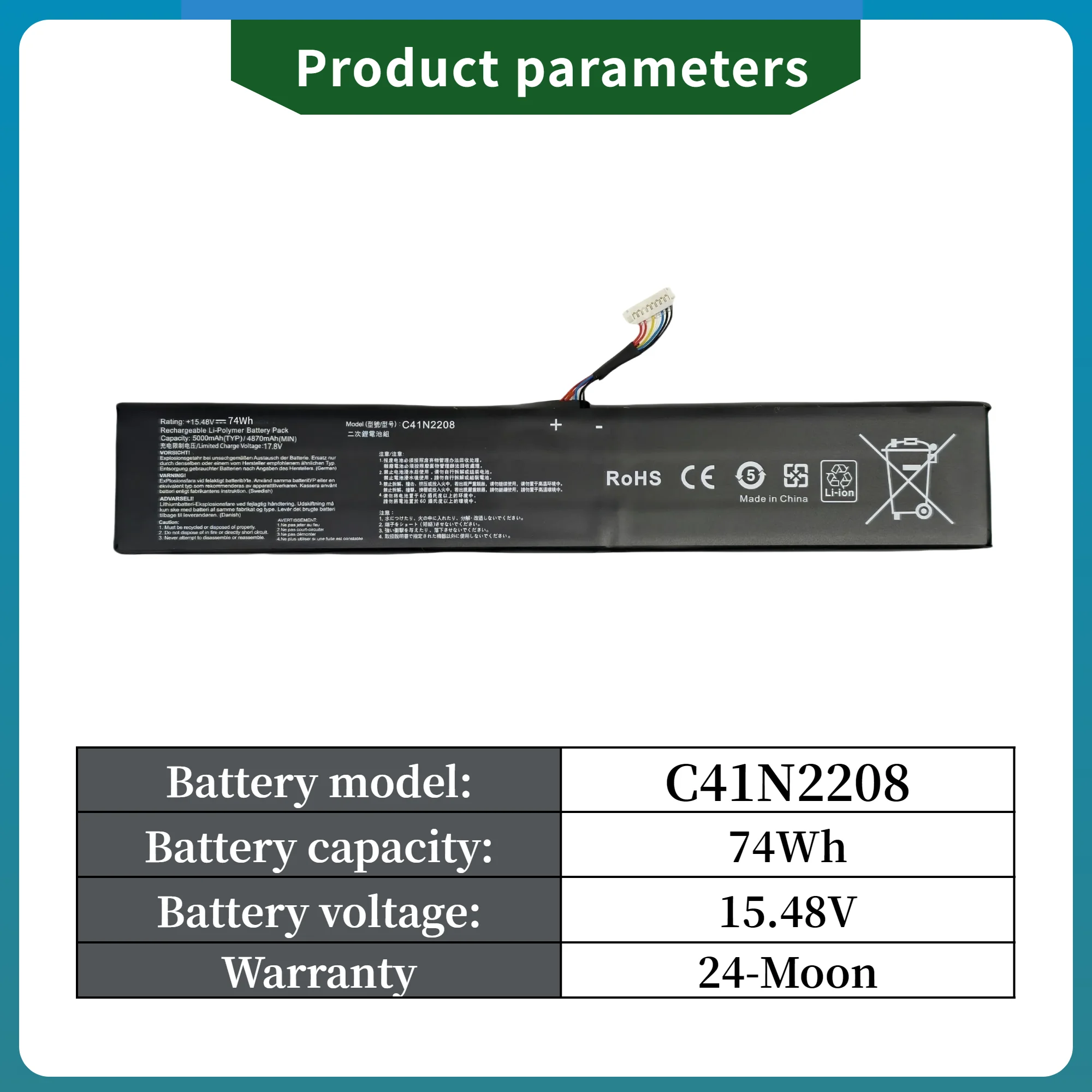 Fabriek direct! C41N2208 Batterij Voor ASUS ROG ALLY Gaming Handheld serie RC71L/PC71L hoge capaciteit van 74Wh mod upgrade