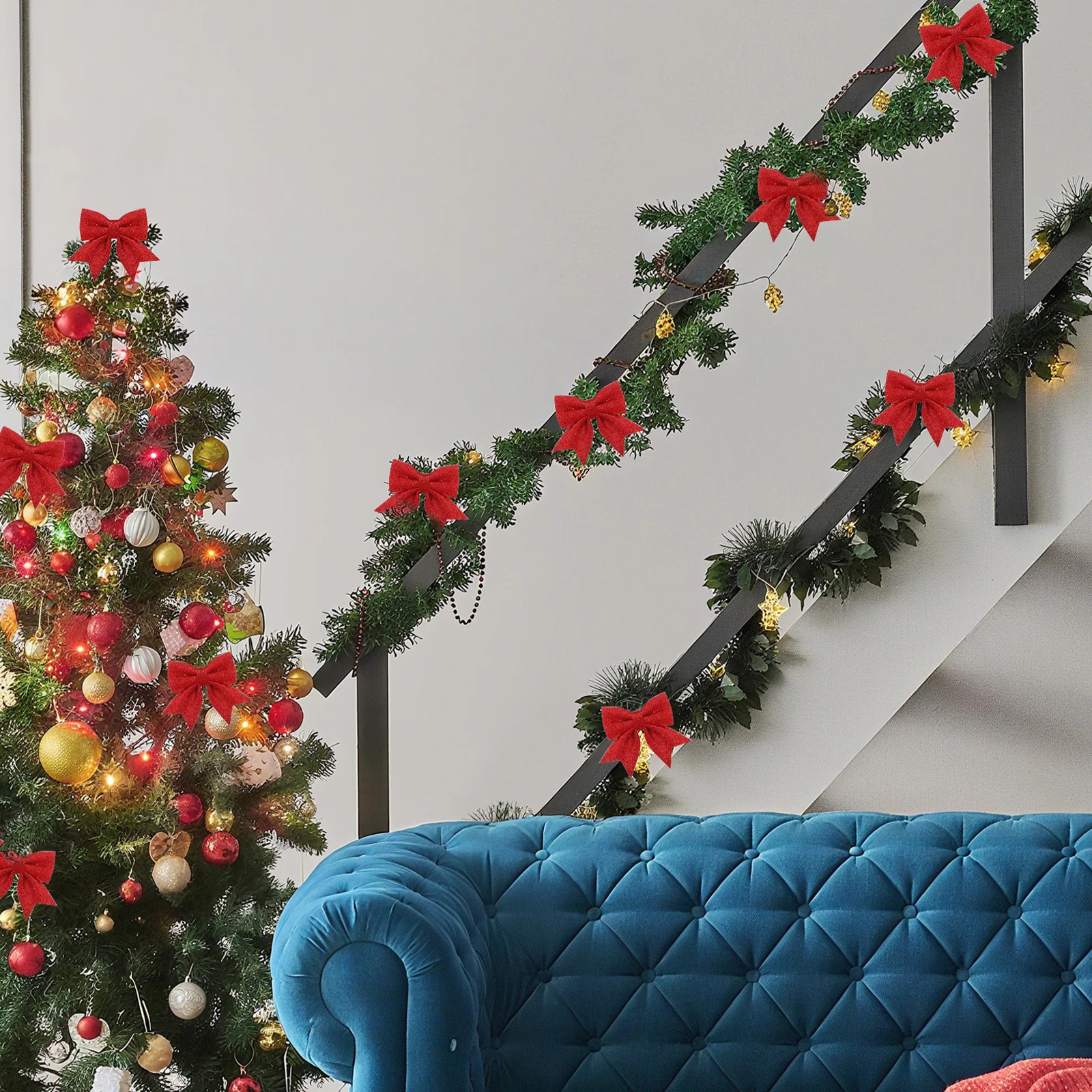 

6 Pcs Christmas Ornaments Bow for Tree Pendant Knot Decoration Bowknots Bows Decorations