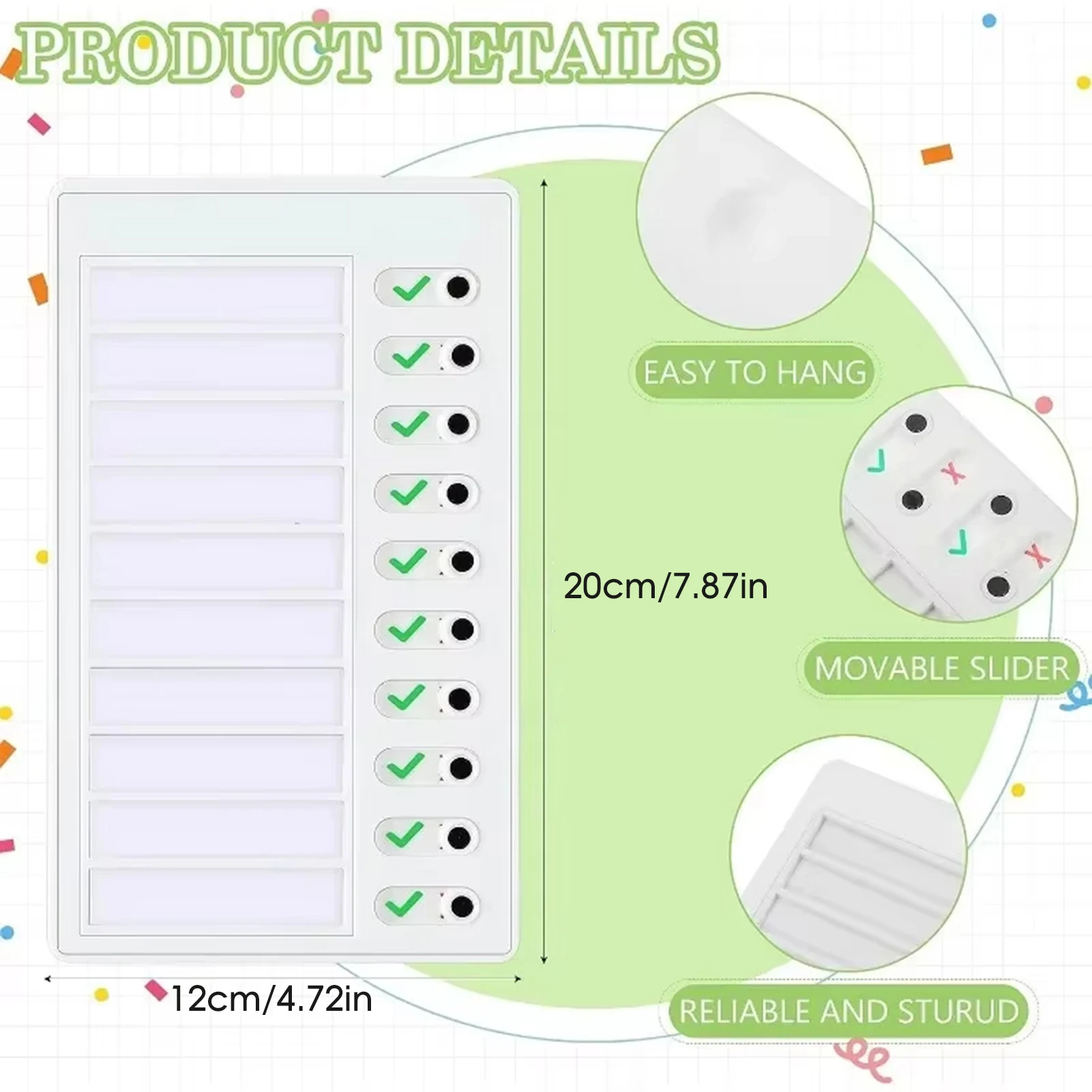 Portable Chore Chart for Kids Plastic Memo Boards Schedule Planning Boards Educational Gifts for Kids Students