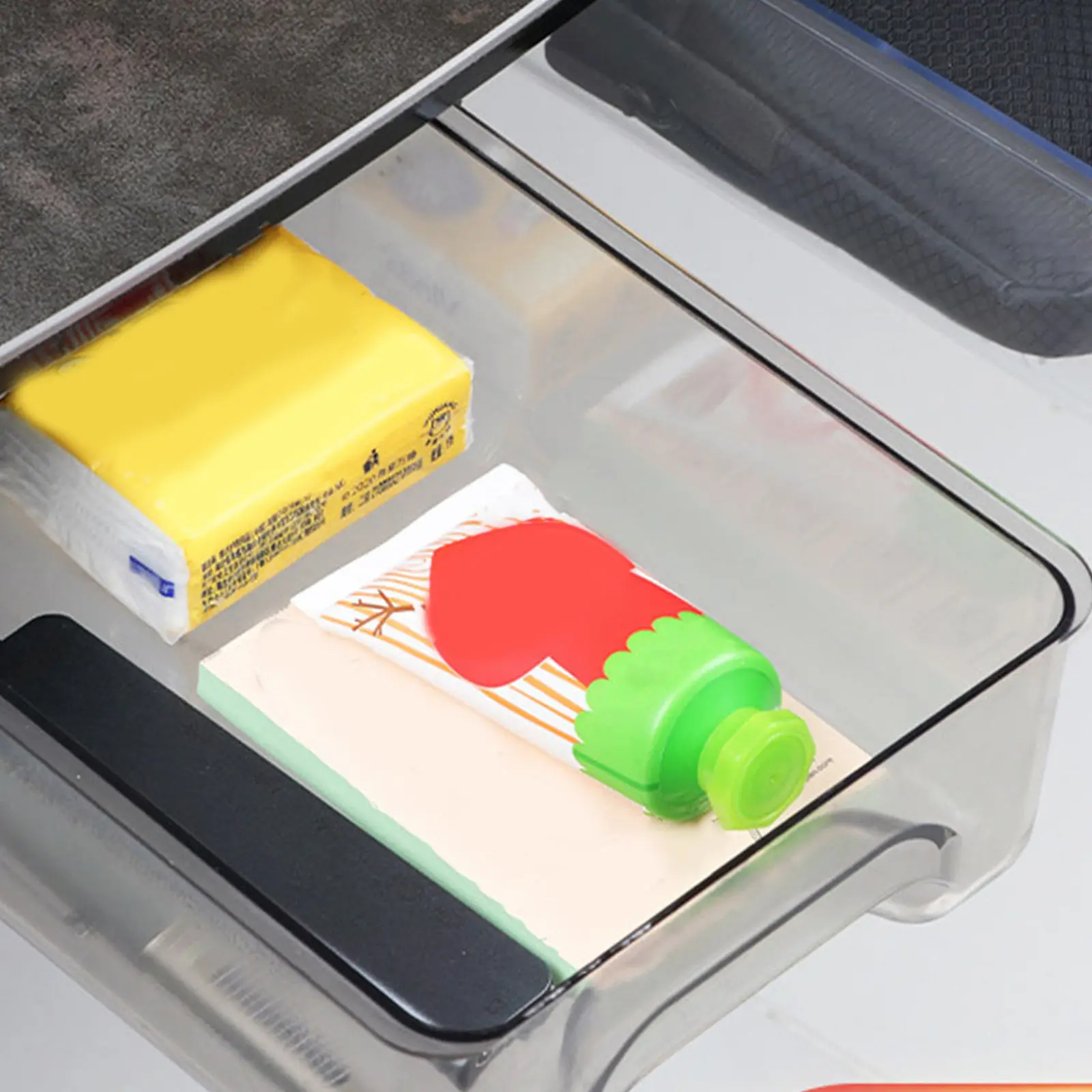 

1Pcs Under Desk Drawer Box Hidden Stationery Organizer for Pens Rulers Jewelry Sundries Desktop Space Saver Transparent Sturdy