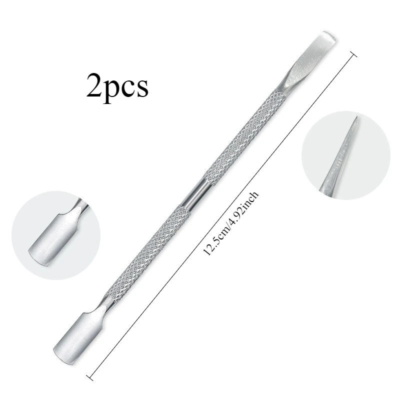 3 шт., средство для удаления кутикулы из нержавеющей стали, двухсторонний палец, омертвевшая кожа, толкатель для кутикулы ногтей, маникюрный инструмент для ухода за ногтями