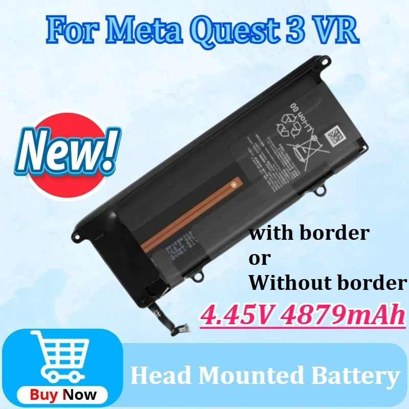 

4.45V 4879mAh for Meta Quest 3 VR Headset Li-ion No Border Batteries Head Mounted Replacement Battery Part Accessories