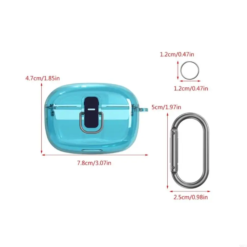 Q6PA Protective Case with Hook All Around Defense Scratch Resistant Cover Secure Storage Case Suitable for Vibe Beam/ 200TWS