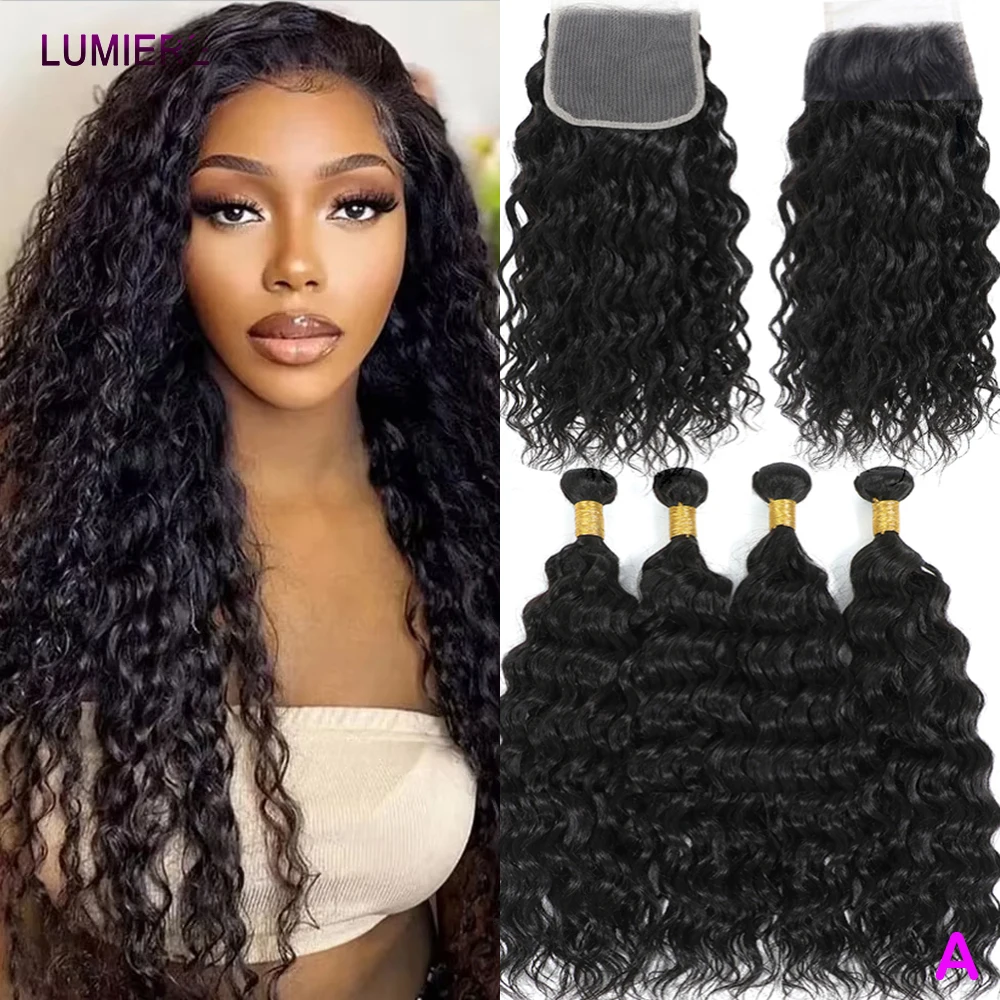 

8-30 '' Wholesale Natural Wave Human Hair Bundle With Closure Frontal HD Transparent 100% Raw Virgin 18A Hair Weave Extension