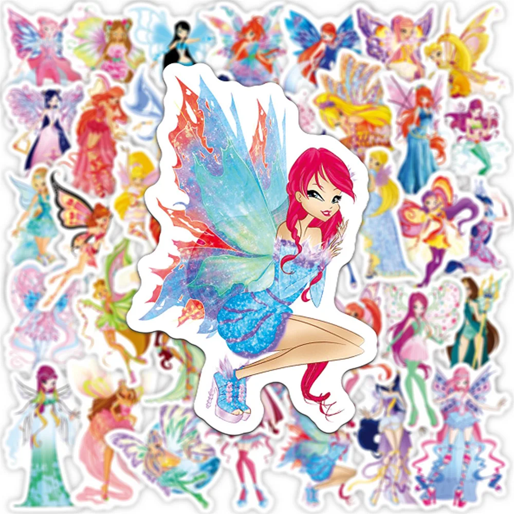 10/30/50PCS Disney Butterfly Princess Series Stickers DIY Phone Laptop Luggage Skateboard Graffiti Decals Fun for Kid Gift