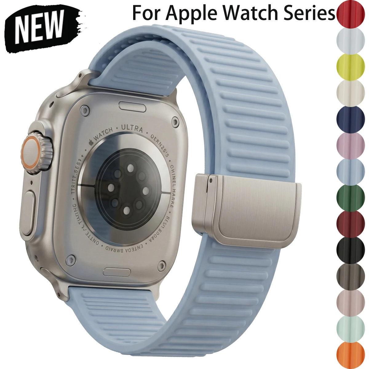 Silikon-Sportarmband für Apple Watch Ultra 3/2 S11 10 9 8 7 6 SE3 Weiches Armband für iWatch 49mm 46 44 42 40 38mm Magnetisches Armband