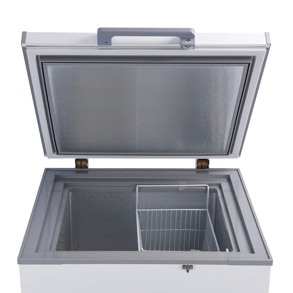 Commercial 168L Solar Powered Deep Chest Freezer 100mm Foam Thickness Solar Top Open Door Solar Freezer Refrigerator