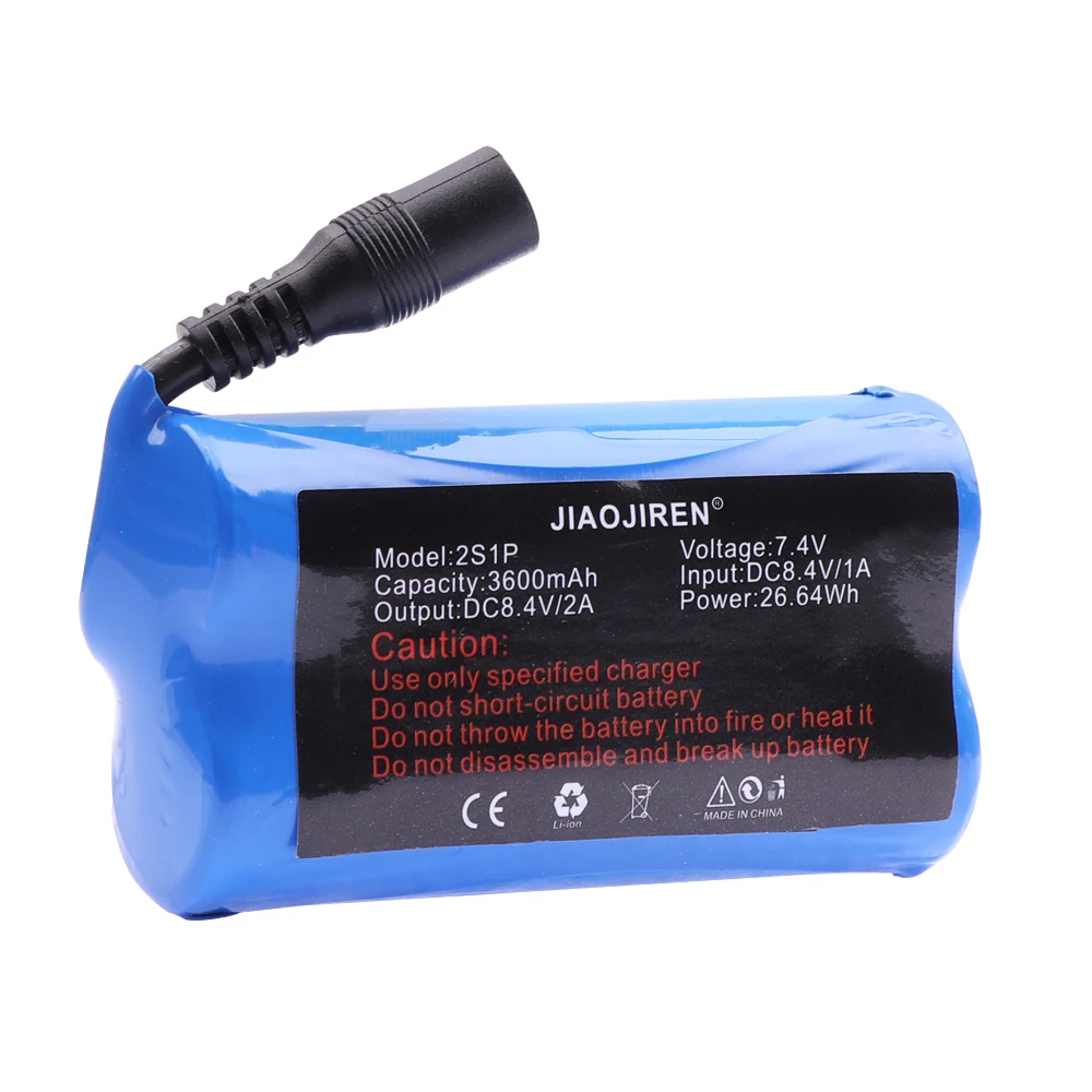 Batteria al litio ricaricabile da 7,4 V 3600 MAH con caricabatterie per apparecchiature di riscaldamento elettrico Guanti riscaldati invernali Batterie Guanti termici