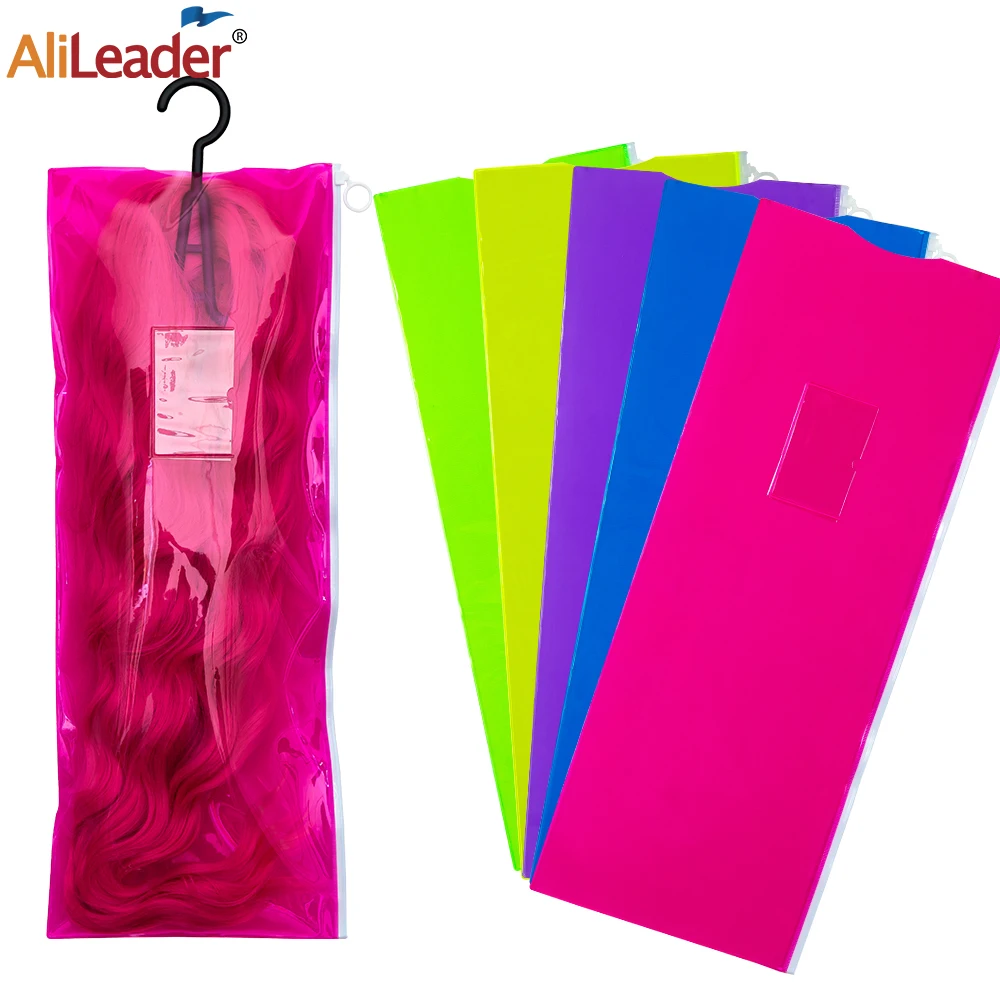 New Wig Storage Bag With Zipper Dust-Proof Pvc Hair Extensions Carrier Storage Suit Case Bag For Wigs Bundles Portable Wig Bags