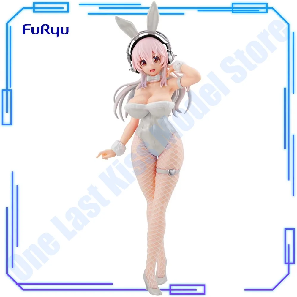 In Stock FuRyu Original Genuine Super Sonico BiCute Bunnies Figure Pearl White Ver. 30cm Sexy Collections Model Toy Figures Gift