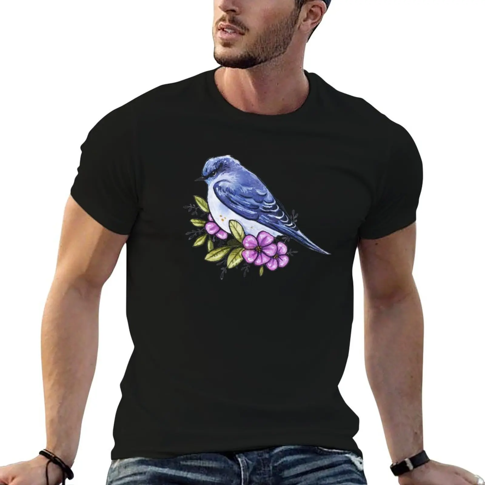 

Grumpy bird - Watercolor T-Shirt anime t shirts for man cotton t shirts man 100% man tshirt T-Shirt