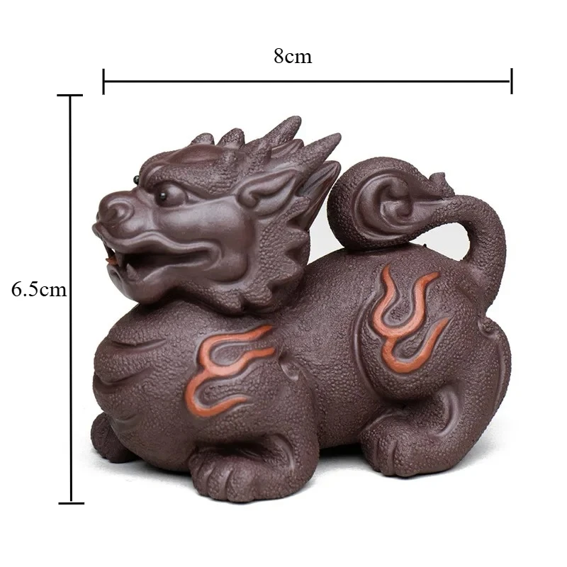 Antique Purple Clay Tea Pet Ornaments Boutique Can Raise Pixiu Decoration Desktop Lucky Decor Handmade Tea Set Accessories