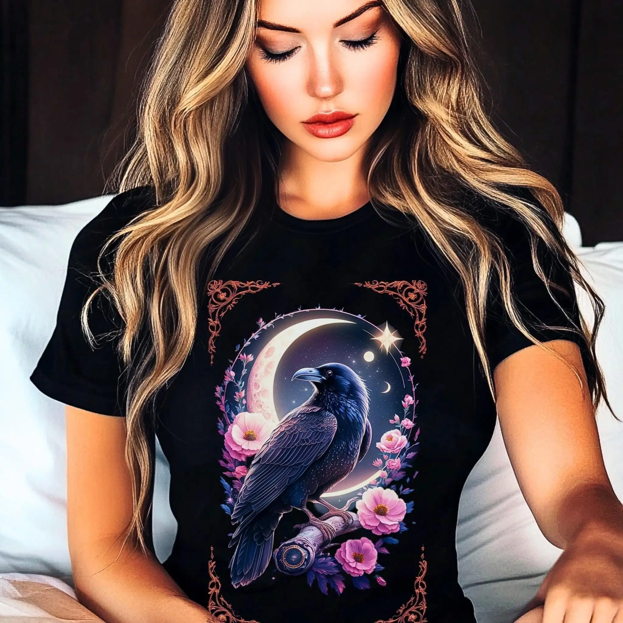 Raven T Shirt Gothi…