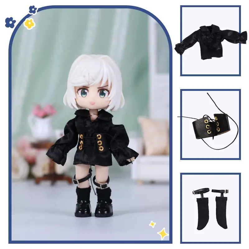 For Obitsu 11 Doll Goth Shirt Clothes Suit For OB11 Gsc 1/12 Bjd Molly YMY Doll Cloth Doll Outfit Dress Up