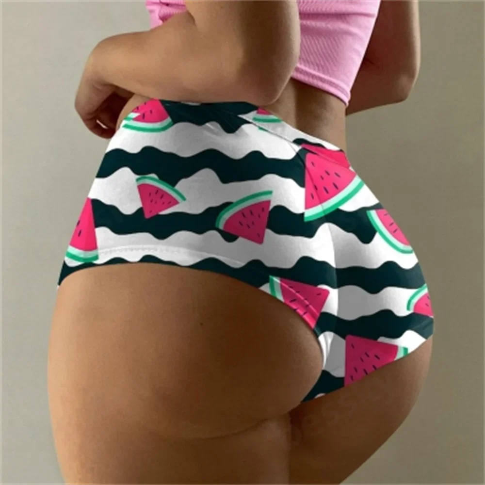 

Ladies Fashionable Casual Beach Print Seamless Low Waist Triangle Panties Breathable Sexy Underwear