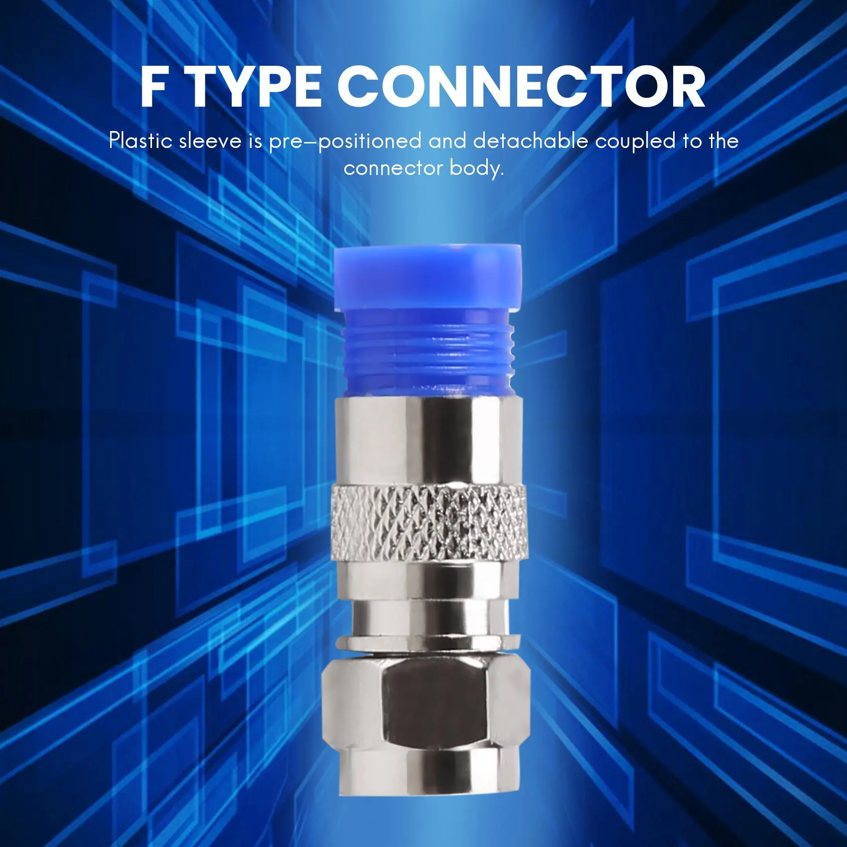 50 шт., соединители для коаксиального кабеля RG6