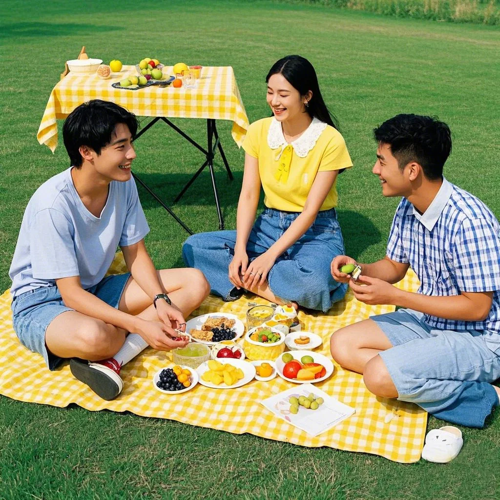 المتاح الأصفر والأحمر منقوشة سجادة للرحلات الجدول حصيرة العالمي الربيع والصيف بارك الحديقة التخييم سجادة للرحلات مقاوم للماء