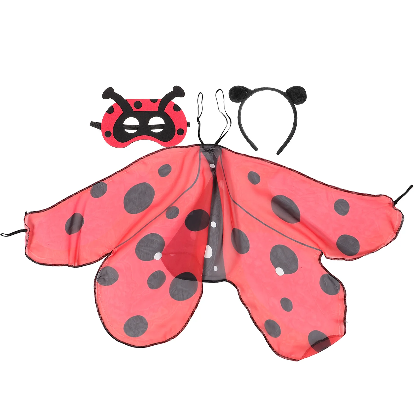 

Ladybug Cape Wings Headb Masks Ladybug Costume Accessories Costume Accessories for Girls Polyester Halloween Kids Stage