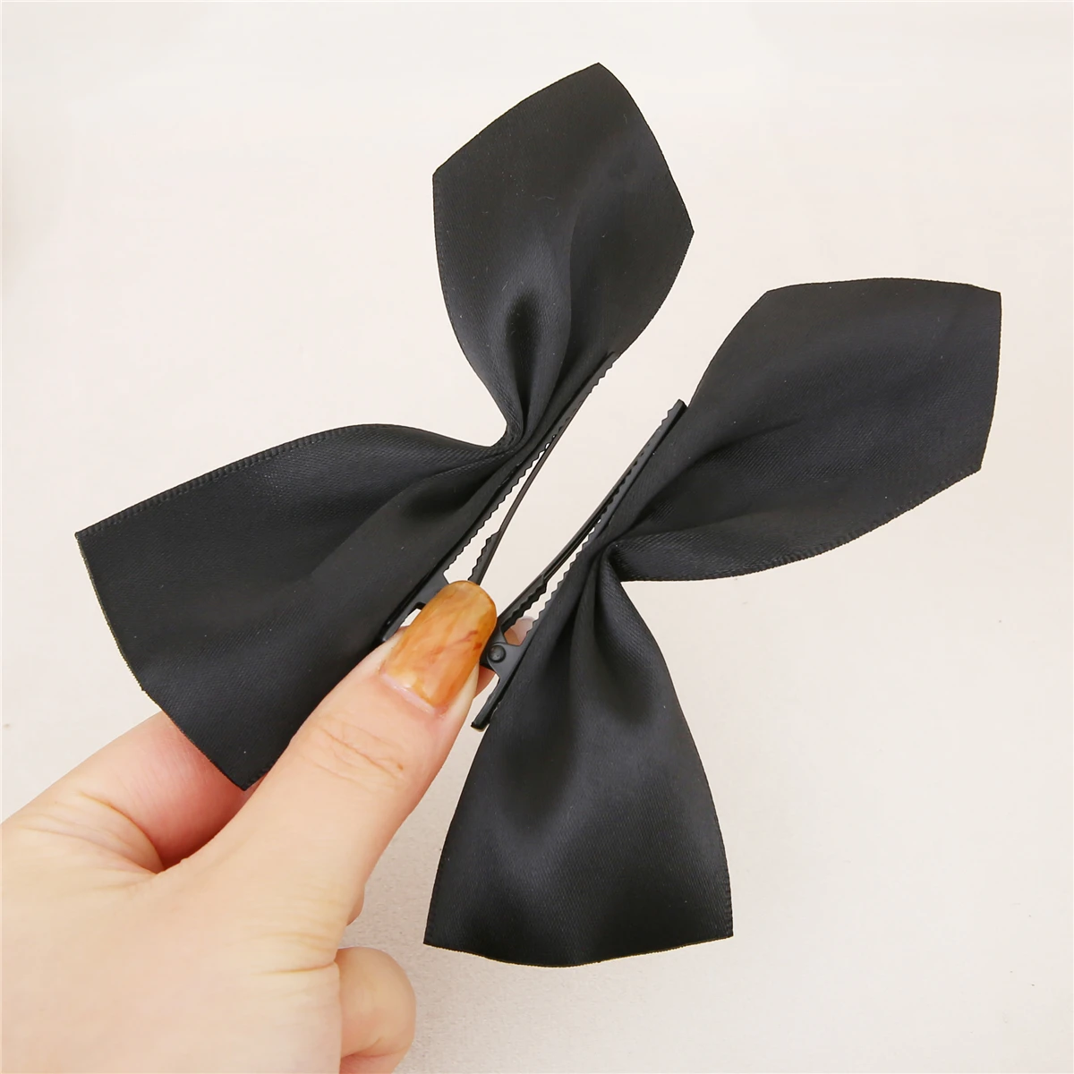 Black White Ribbon Hair Bows Clips Vintage Bowknot Side Hairpin Cute Girls Barrettes Headdress Hair Accessories for Women