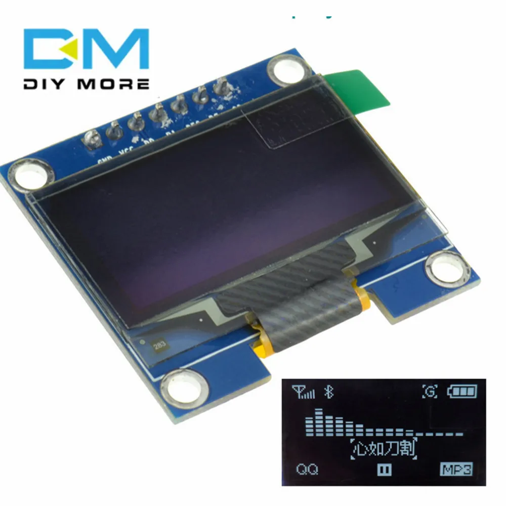 

1.3’ OLED LCD Module with Pin 3.3-5V Resolution 128x64 Support SPI Interface 7PIN 2.54mm Pitch Control Chip SH1106 Blue Display