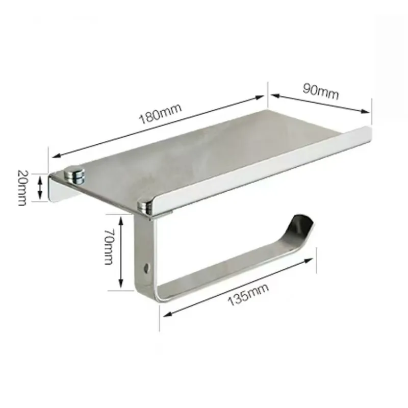 

Modern Stainless Steel Bathroom Shelf Accessories Toilet Paper Holder