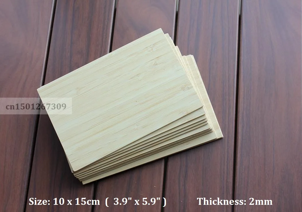 Size 10 x 15cm Unfinished Blank Bamboo Wooden Postcards Business Cards For Laser Engraving