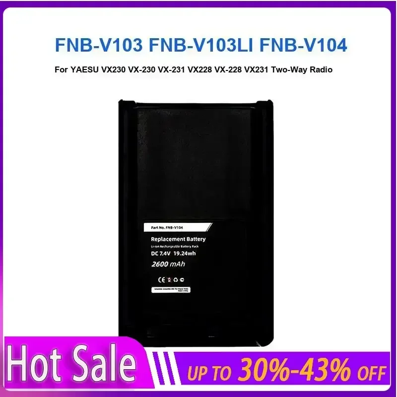 

Walkie - Talkie Battery 1380mAh For YAESU VX230 VX-230 VX-231 VX228 VX-228 VX231 Two-Way Radio FNB-V103 FNB-V103LI FNB-V104
