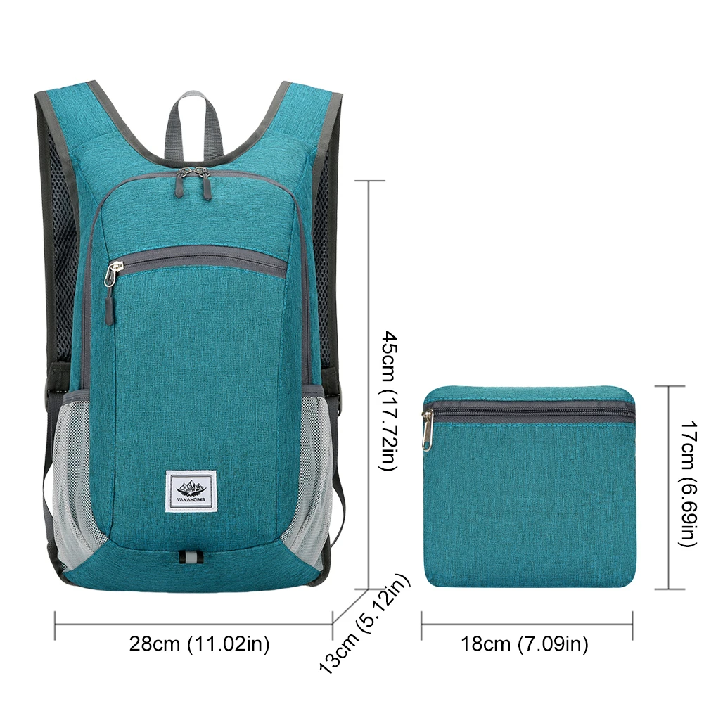 15L Foldable Backpack Men Women Oxford Cloth Ultralight Folding Bag Outdoor Climbing Cycling Hiking Knapsack Travel Daypack