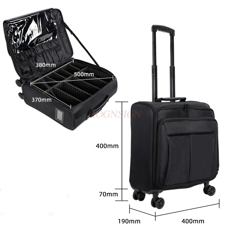 Professional makeup box, trolley, makeup bag, large capacity nail embroidery storage box, suitcase