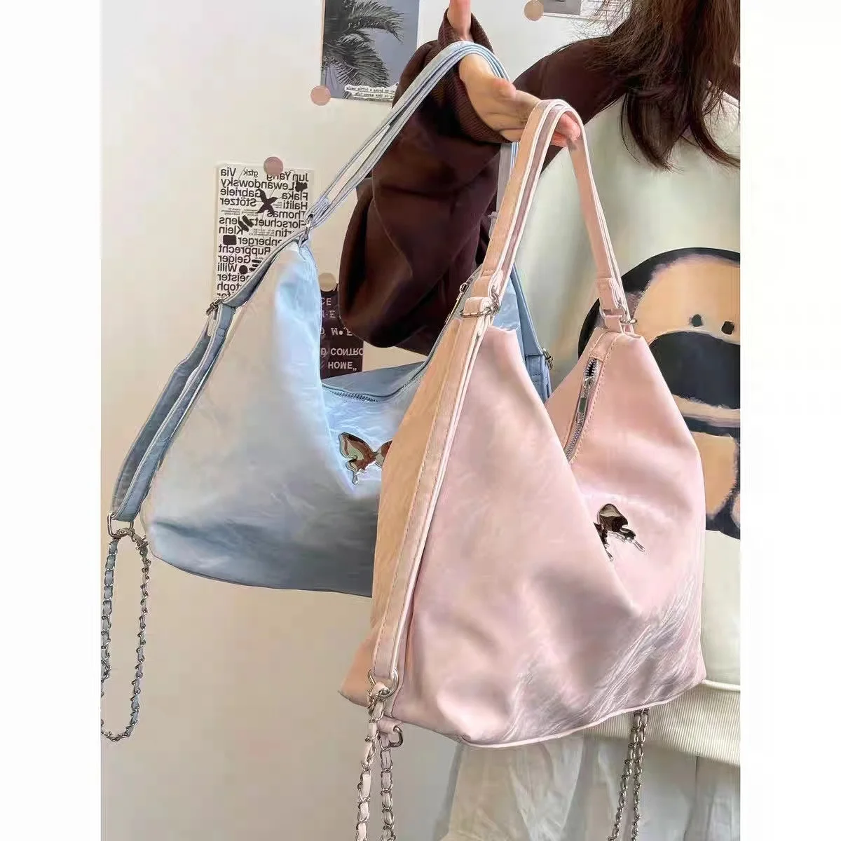 

INS Tote Backpack Bag Women Large Capacity Multifunction Shoulder Bag Niche Casual Fashion Girls Students Officer Crossbody Bag