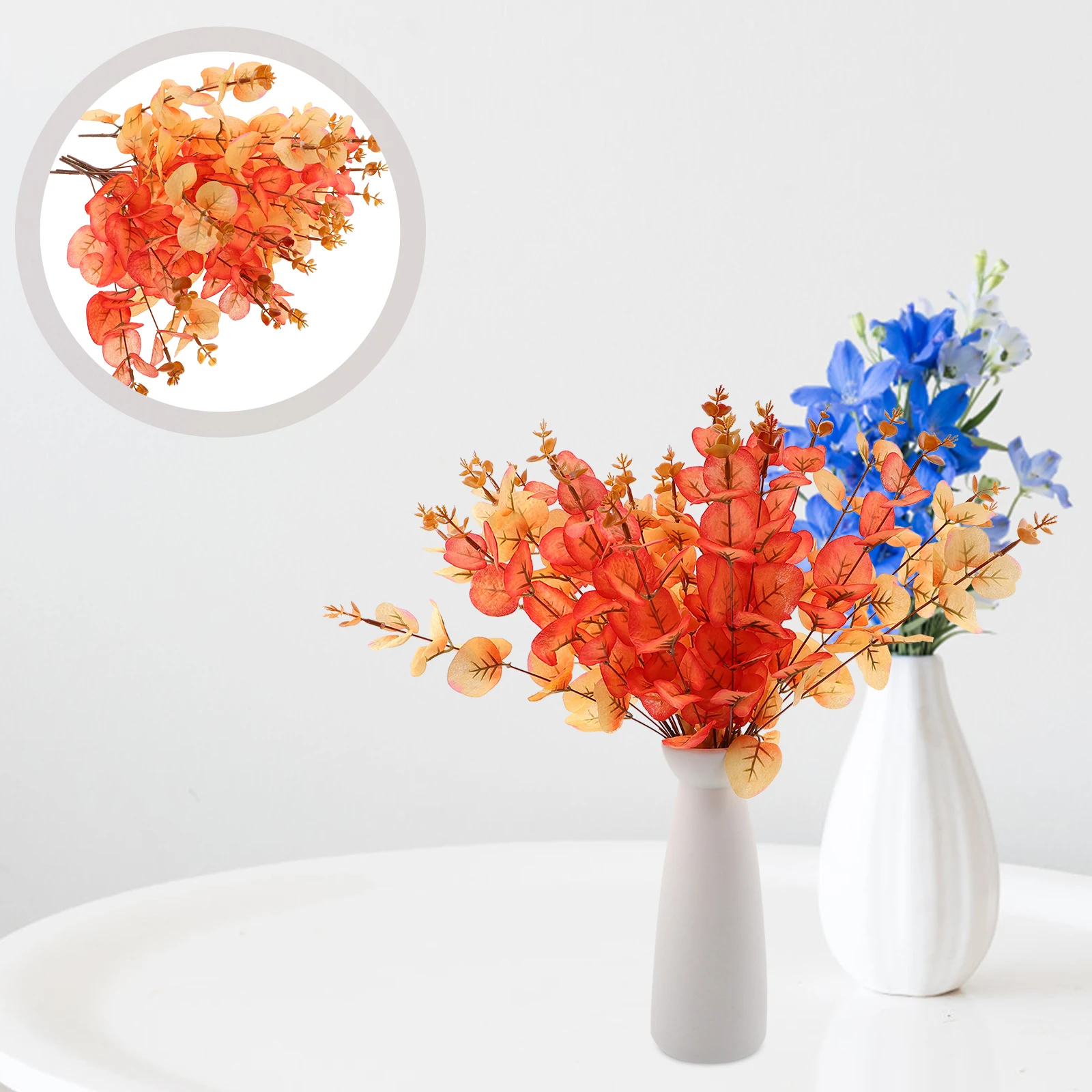 

6Pcs Artificial Eucalyptus Stems Realistic Faux Greenery for Home Wedding Decor Vase Arrangement Artificial Eucalyptus Leaf