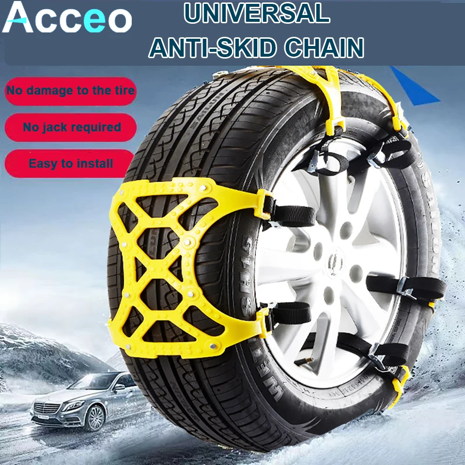 General-Purpose Car Snow Chain Snow Tire Emergency Anti-Skid Chain Beef Tendon Easy to Install Thick and Durable