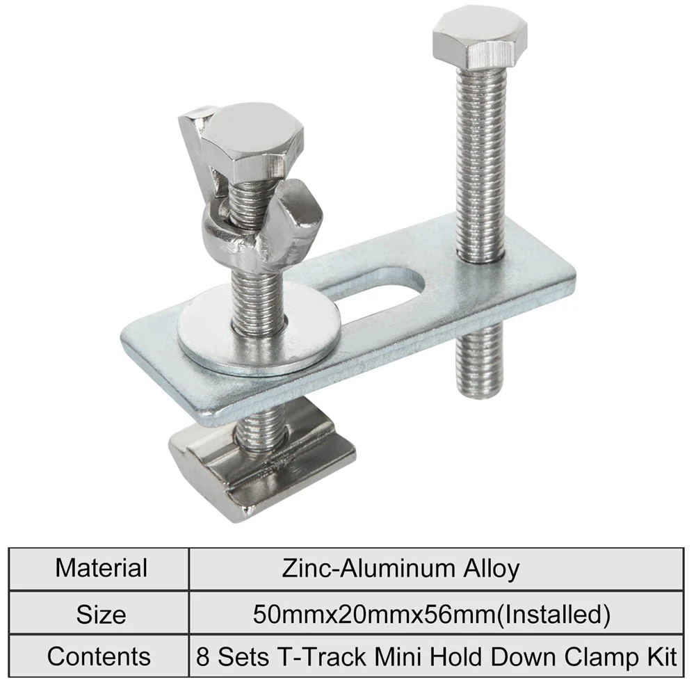 8 Pcs Mini Hold Down Clamp Kit Antislip Horizontal with for 3018-PRO, 3018-MX3, 3018-PROVer, 1810-PRO CNC Router Machine