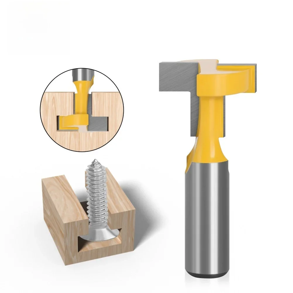 Keyhole Router Bits T-Slot Cutter 8mm 12mm Shank Carbide Alloy For Woodworking Grooving Framing Lockhole Tasks