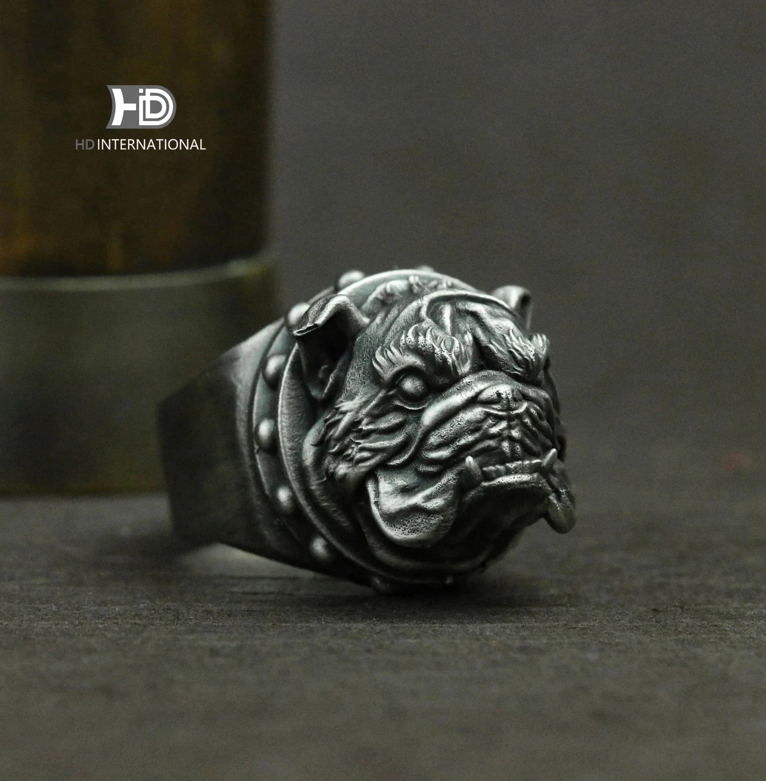 

925 silver bully dog ring pet ring handmade custom jewelry