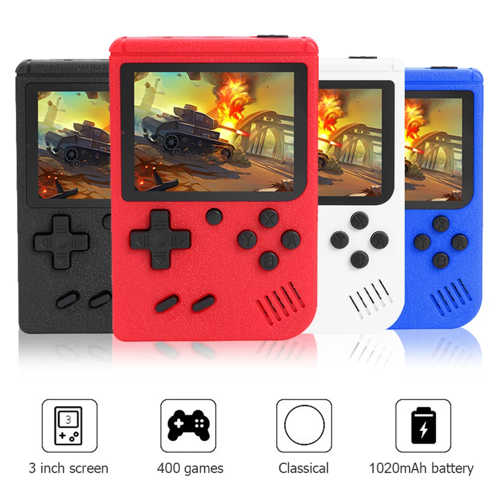 Built-in 400 FC Games with Portable Case Mini Retro Handheld Game Console 3.0 Inch LCD Screen Video Game Player Kids Boys Gift