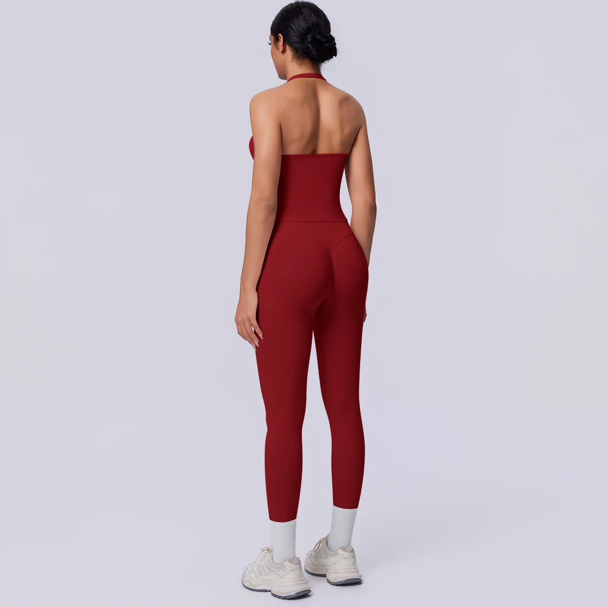 Sport Fitness Kleidung Damen Yoga Set Sommer Gym Lauf-Workout Top Yoga Weste Einfarbige Po-Formende Fitness Hose Yoga Set – Detail 24