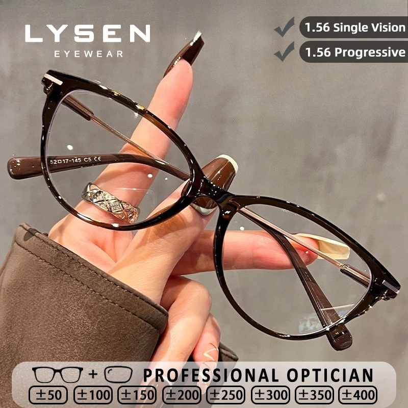 

LYSEN Trendy Cat Eye Women Reading Glasses Lady Myopia Anti Blue Light Computer Glasses Progressive Prescription Optical Eyewear