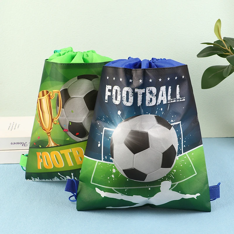 1Pc Soccer Drawstring Bundle Pocket Green Football Backpack Shoulder Travel Storage Bag For Boy Gift Draw String Bags