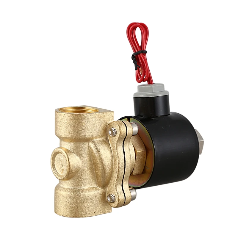 Normally Open N/O Brass Electric Solenoid Valve 220V Pneumatic Valve For Water Oil Gas