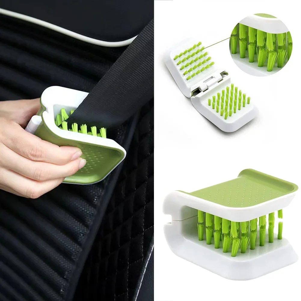 Car Seat Belt Cleaning Brush Automotive Safe Belt Washing Tool Double Sided U Car Interior Openable Cleaning Brush Accessories