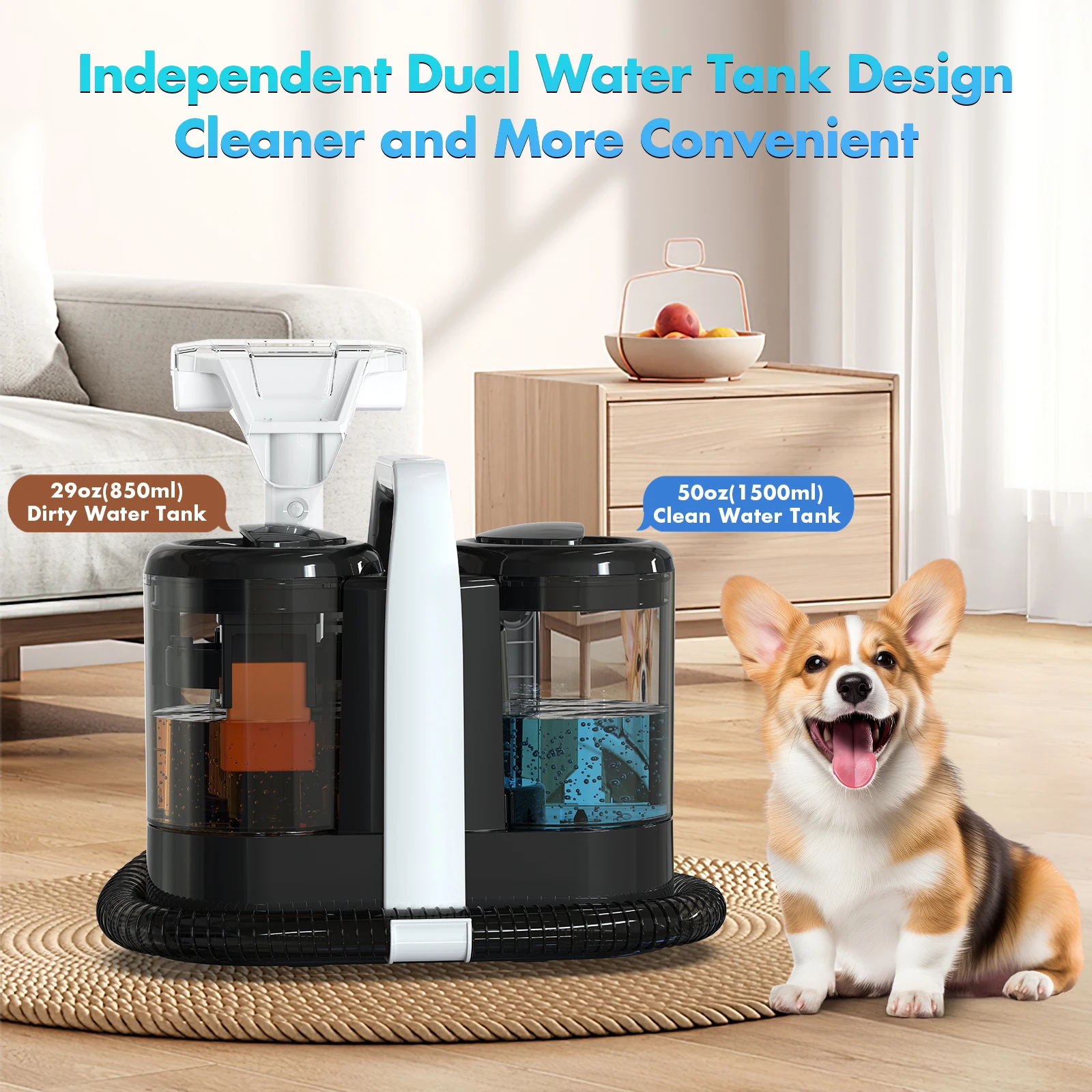 Mamnv Spot Cleaner 600/450W 15/11KPa Handheld Carpet Cleaner for Sofa Curtain Spray Suction Integrated Machine Clean Machine